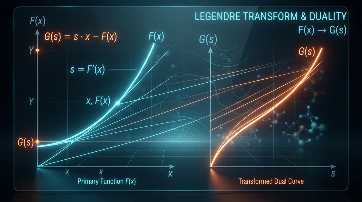 Dark glass terminal-style image showing an abstract graph and tangent line